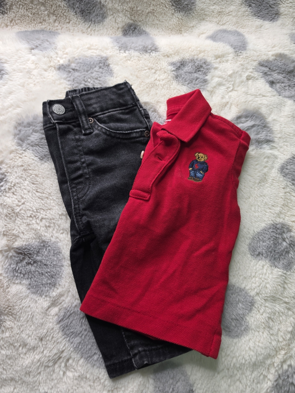 Red Polo Shirt for Kids with Embroidered Bear - Brand: Polo by Ralph Lauren